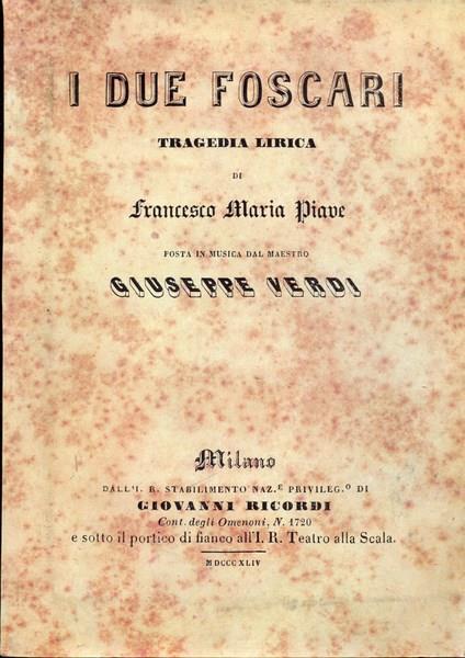 I due Foscari - Giuseppe Verdi - copertina