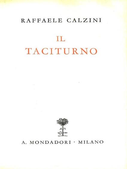 Il taciturno - Raffaele Calzini - copertina