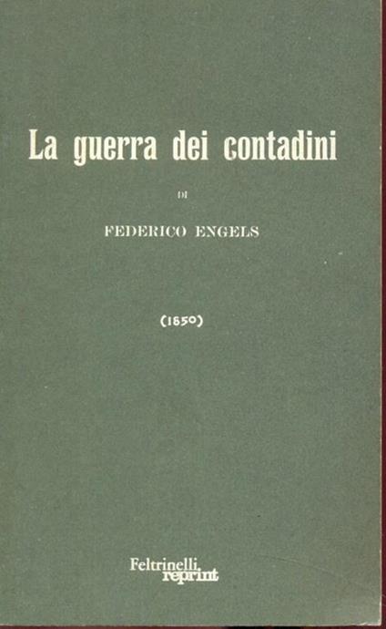 La guerra dei contadini - Friedrich Engels - copertina
