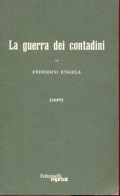 La guerra dei contadini - Friedrich Engels - copertina