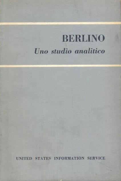 Berlino, uno studio analitico - copertina