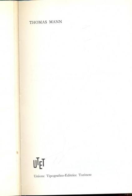 Thomas Mann Premio Nobel 1929 - copertina