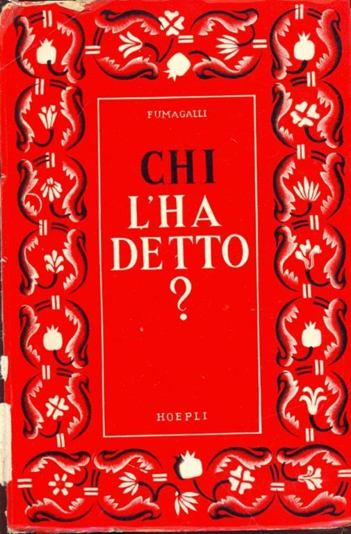 Chi l'ha detto? - Giuseppe Fumagalli - copertina