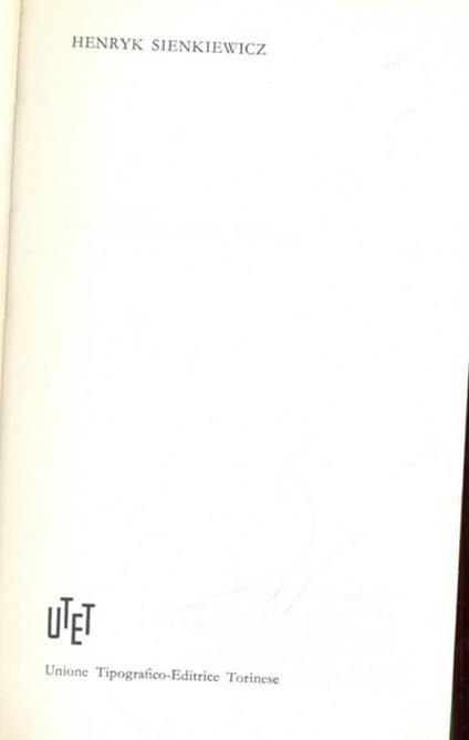 Henryk Sienkiewicz Premio Nobel 1905 - copertina