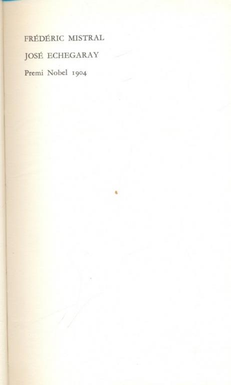 Frederic Echegaray Mistral Premio Nobel 1904 - copertina