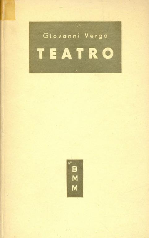 Teatro - Giovanni Verga - copertina