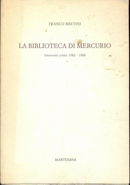 La biblioteca di Mercurio - Franco Brevini - copertina