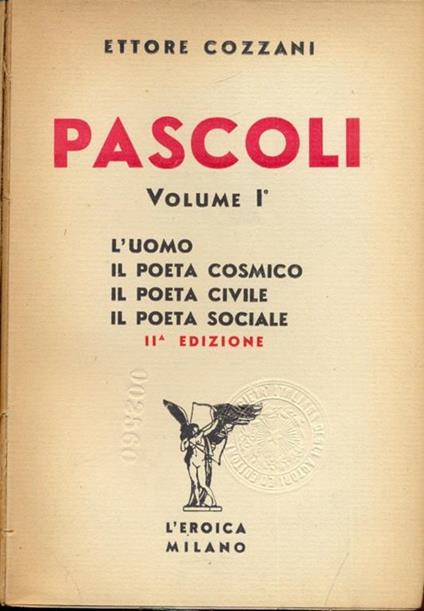 Pascoli vol.1 - Ettore Cozzani - copertina