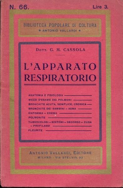L' apparato respiratorio - G. M. Cassola - copertina