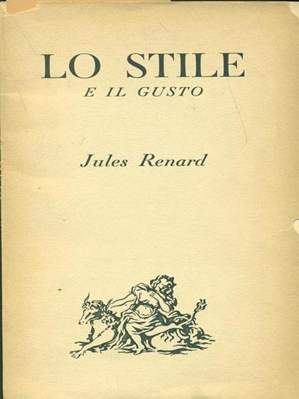Lo stile e il gusto - Jules Renard - copertina