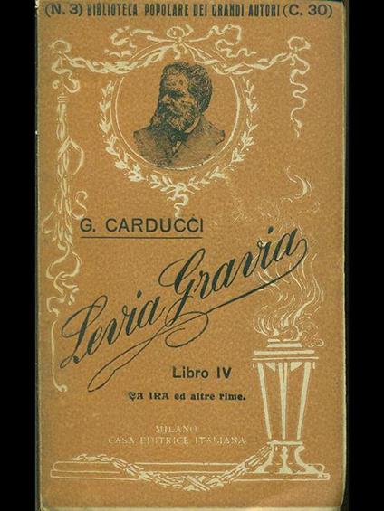 Levia Gravia libro IV - Giosuè Carducci - copertina