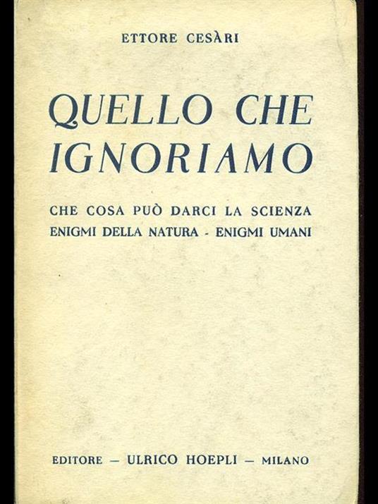 Quello che ignoriamo - copertina