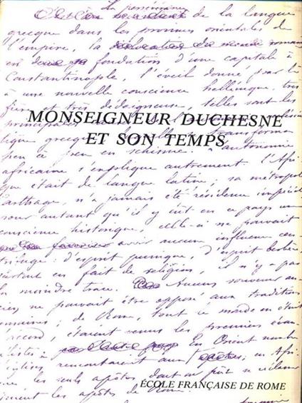 Monseigneur Duchesne et son temps - copertina