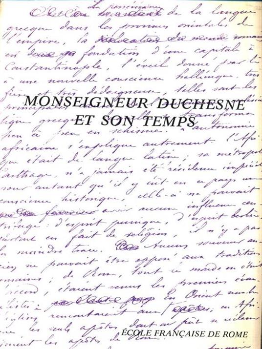 Monseigneur Duchesne et son temps - copertina