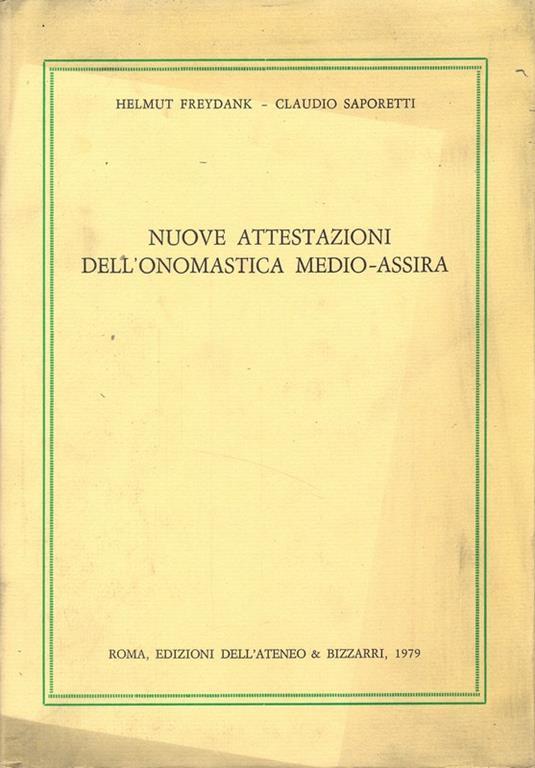 Nuove attestazioni dell'onomastica medio assira - copertina