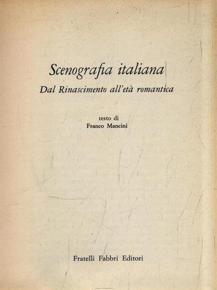 Scenografia italiana dal rinascimento all'età romantica - Franco Mancini - copertina