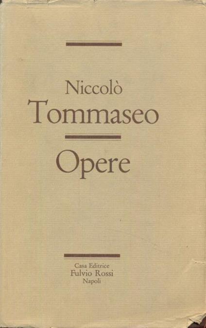 Opere - Niccolò Tommaseo - copertina