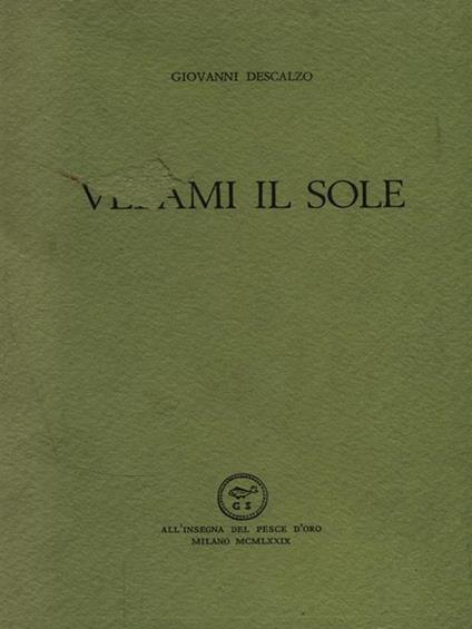 Velami il sole - Giovanni Descalzo - copertina