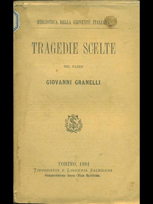 Tragedie scelte - copertina