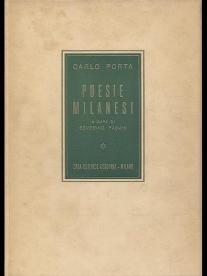 Poesie Milanesi opera completa - Carlo Porta - copertina