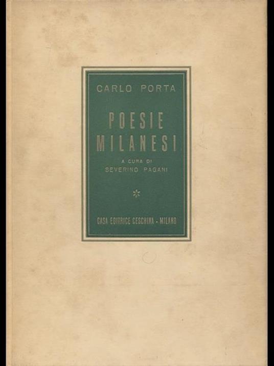 Poesie Milanesi opera completa - Carlo Porta - copertina