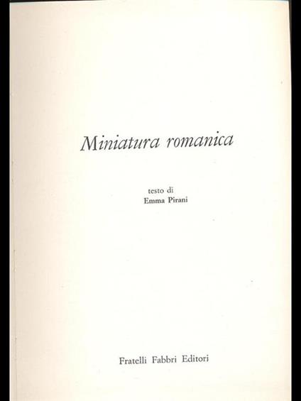 Miniatura romanica - Emma Pirani - copertina