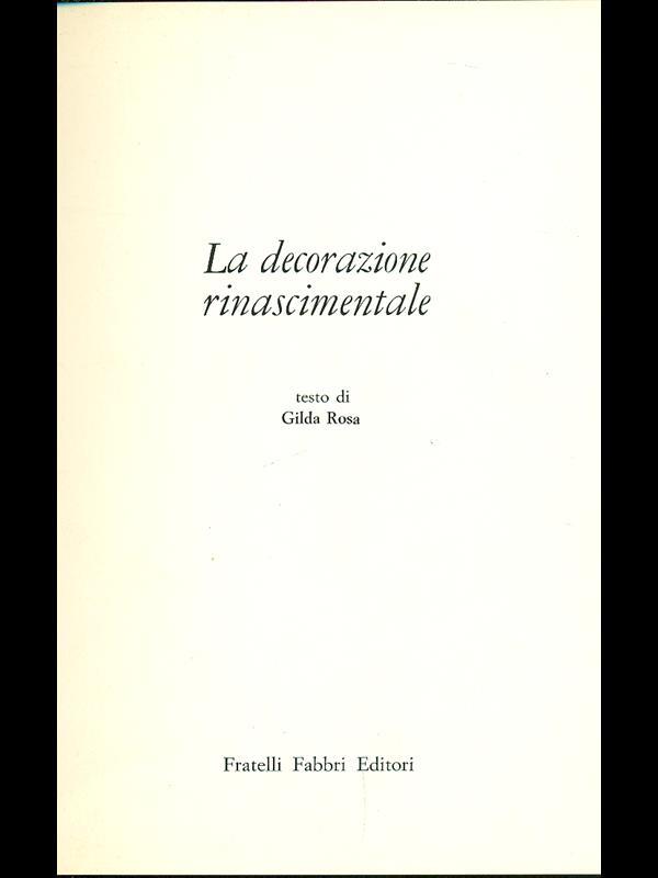 La decorazione rinascimentale