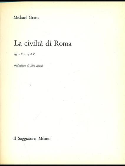 La civiltà di Roma - Michael Grant - copertina