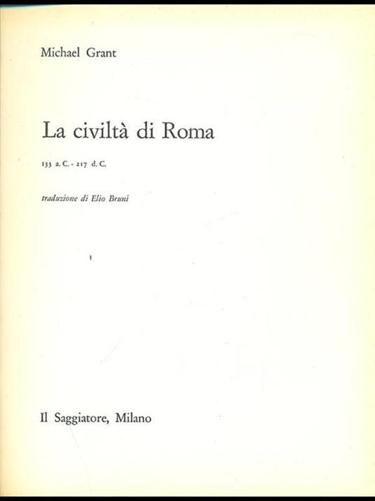 La civiltà di Roma - Michael Grant - copertina