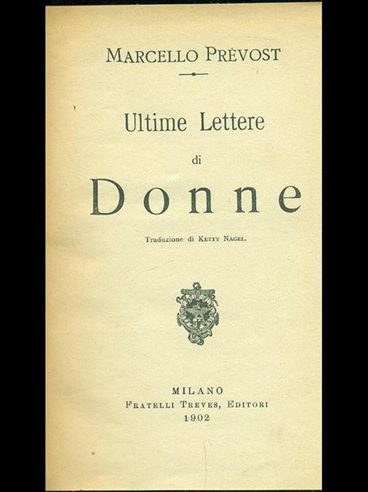Ultime lettere di donne - Marcel Prévost - copertina