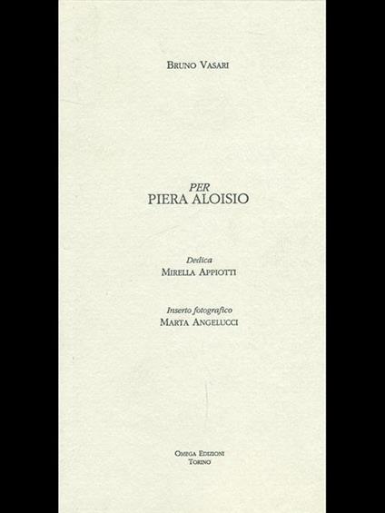 Per Piera Aloisio - Bruno Vasari - copertina
