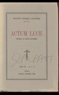 Actum Luce - rivista studi lucchesi anno XV n 1-2 - 2