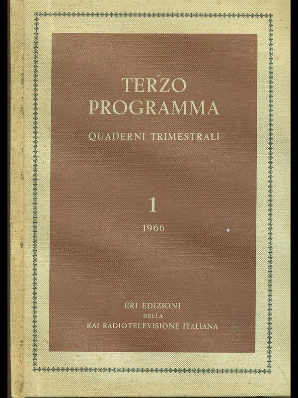 Terzo programma. Quaderni trimestrali / 1