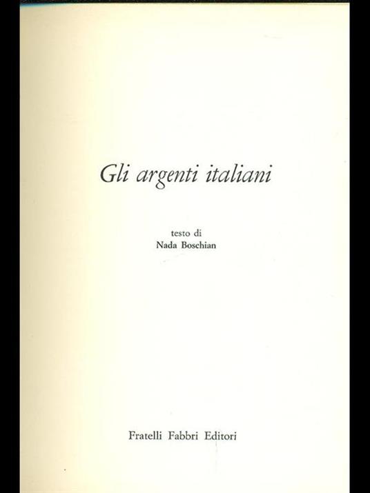 Gli argenti italiani - Nada Boschian - copertina