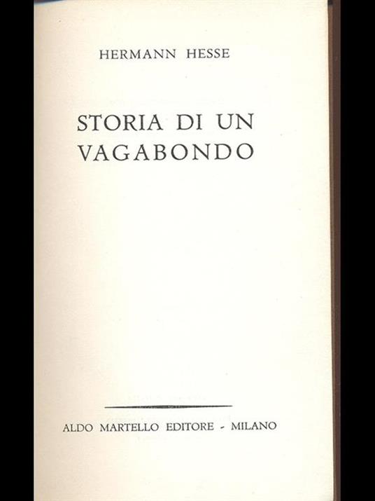 Storia di un vagabondo - Hermann Hesse - copertina