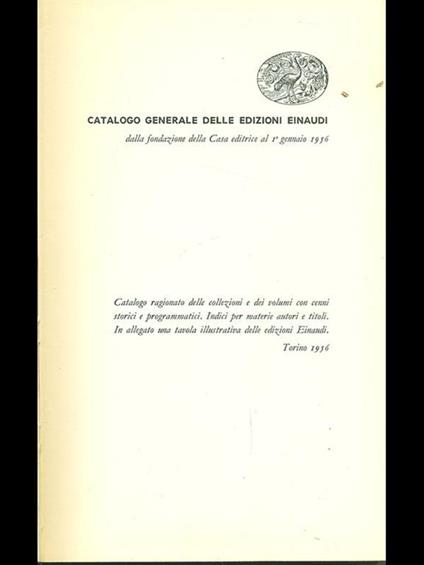 Il catalogo generale delle edizioni Einaudi - copertina