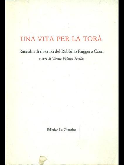 Una vita per la Torà - copertina