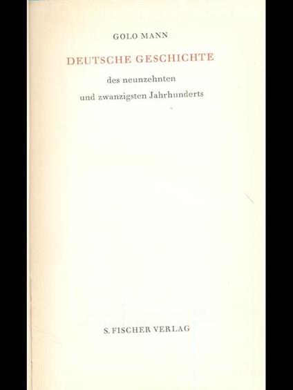 Deutche gerschichte - Golo Mann - copertina