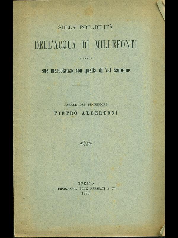 Sulla potabilità dell'acqua di Millefonti