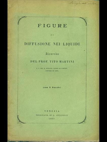 Figure di diffusione nei liquidi - Tito Martini - copertina