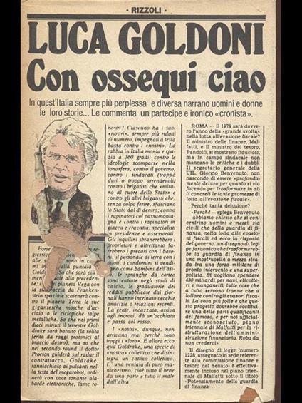 Con ossequi ciao - Luca Goldoni - copertina