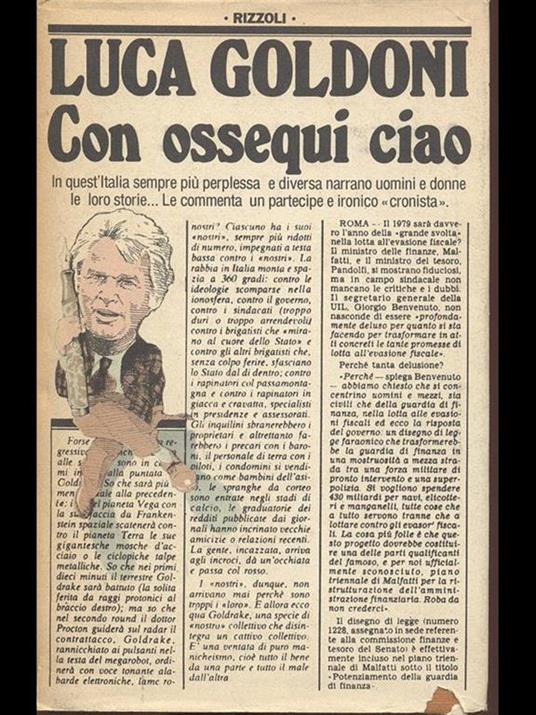 Con ossequi ciao - Luca Goldoni - copertina