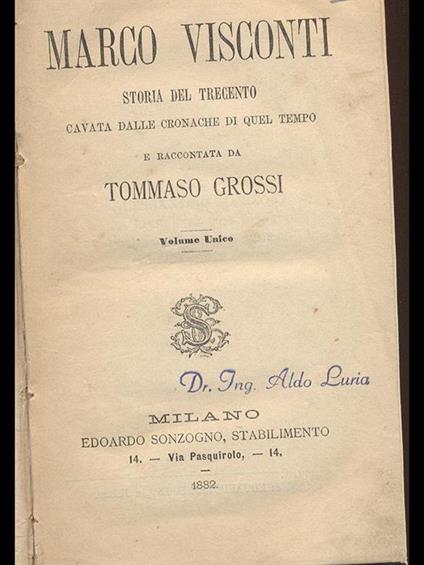 Marco Visconti - Tommaso Grossi - copertina