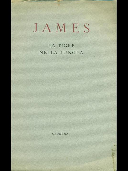 La tigre nella giungla - Henry James - copertina