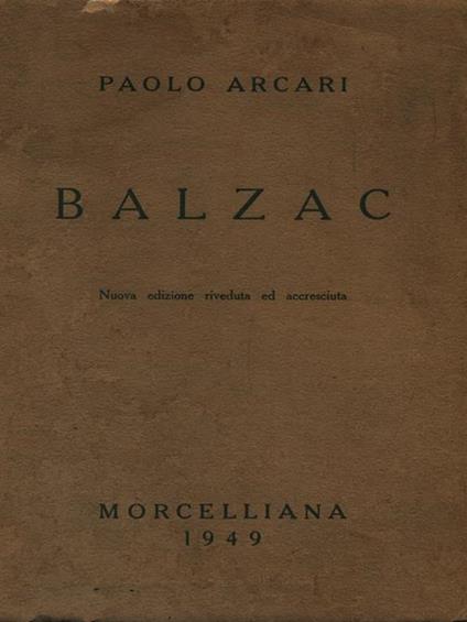 Balzac - Paolo Arcari - copertina