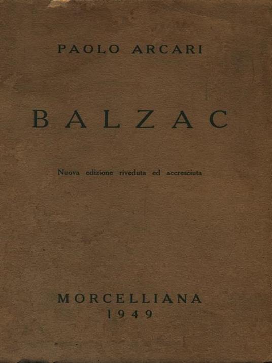 Balzac - Paolo Arcari - copertina