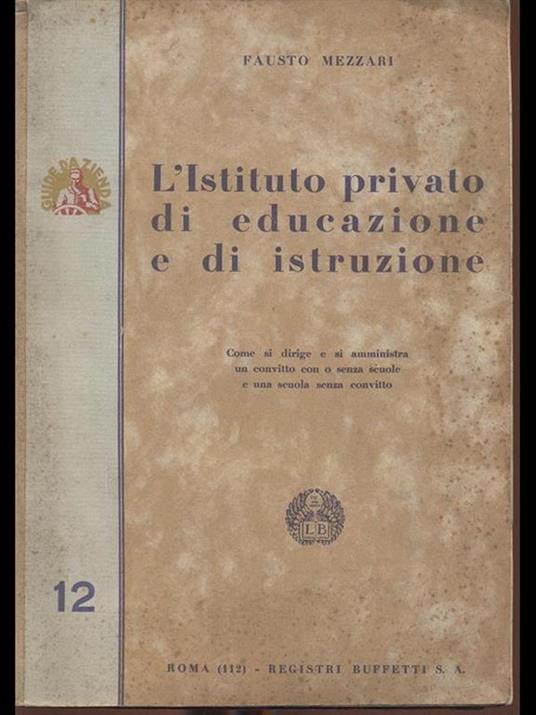 L' Istituto privato di educazione e di istruzione - copertina
