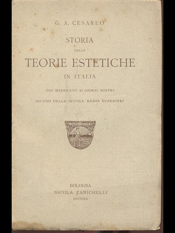 Storia delle Teorie Estetiche in Italia