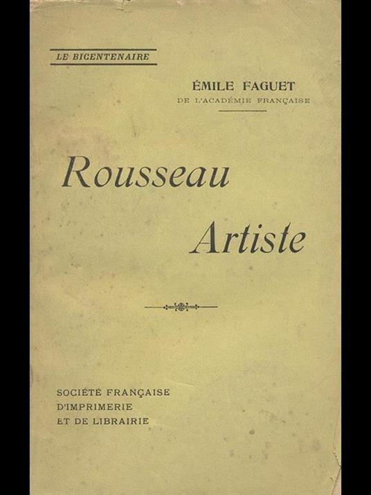 Rousseau Artiste - copertina