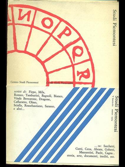 Studi piemontesi Vol. III fasc. 1 - copertina